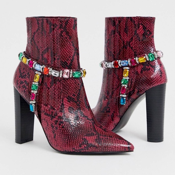 Nᴇᴡ ASOS Eᴍᴘɪʀᴇ Eᴍʙᴇʟʟɪsʜᴇᴅ Wᴇsᴛᴇʀɴ Bᴏᴏᴛs ɪɴ Sɴᴀᴋᴇ Pʀɪɴᴛ - Picture 4 of 5